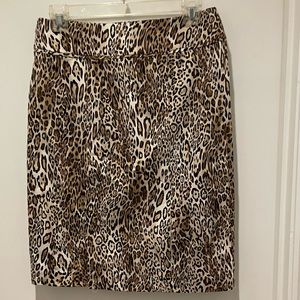 New York and Company Leopard Print Pencil Skirt